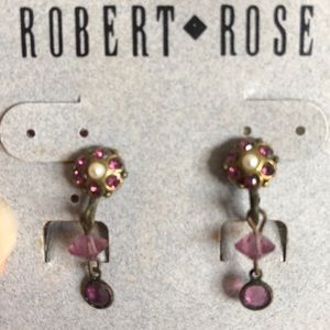 Purple stone earrings